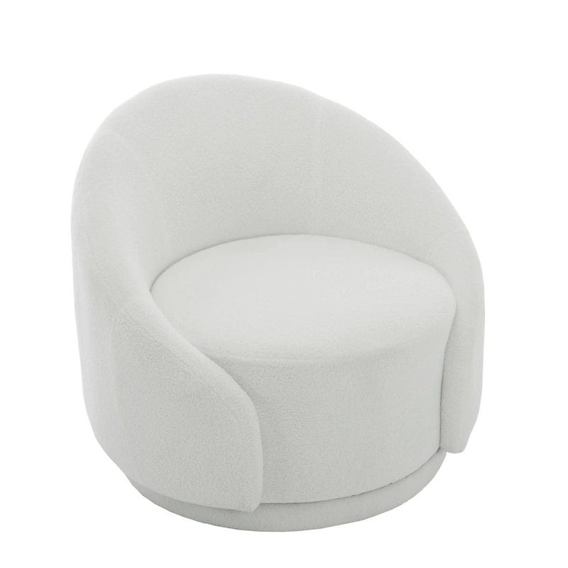 Fauteuils d'appoint pivotants en tissu bouclette velouté (ensemble de 2)