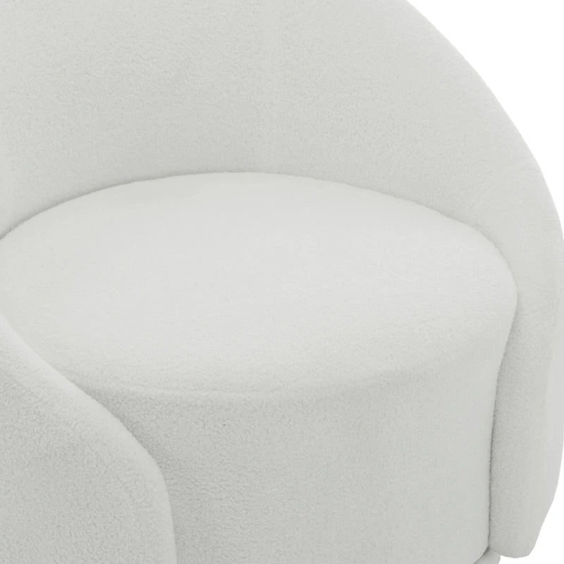 Fauteuils d'appoint pivotants en tissu bouclette velouté (ensemble de 2)