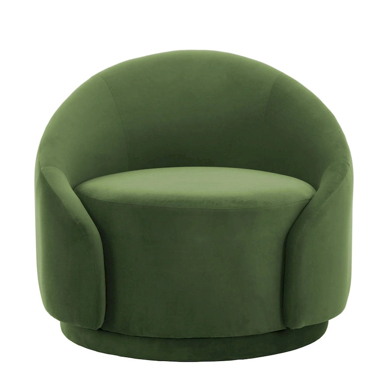 Fauteuils d'appoint pivotants en tissu bouclette velouté (ensemble de 2)