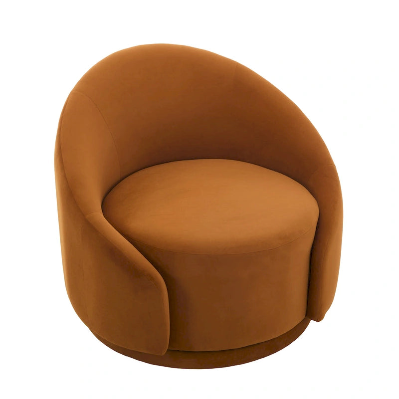 Fauteuils d'appoint pivotants en tissu bouclette velouté (ensemble de 2)