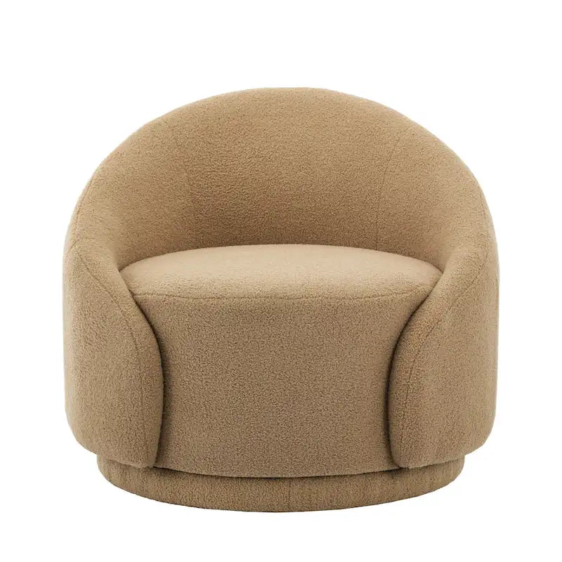 Fauteuils d'appoint pivotants en tissu bouclette velouté (ensemble de 2)