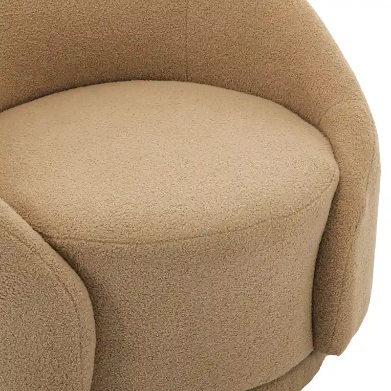 Fauteuils d'appoint pivotants en tissu bouclette velouté (ensemble de 2)