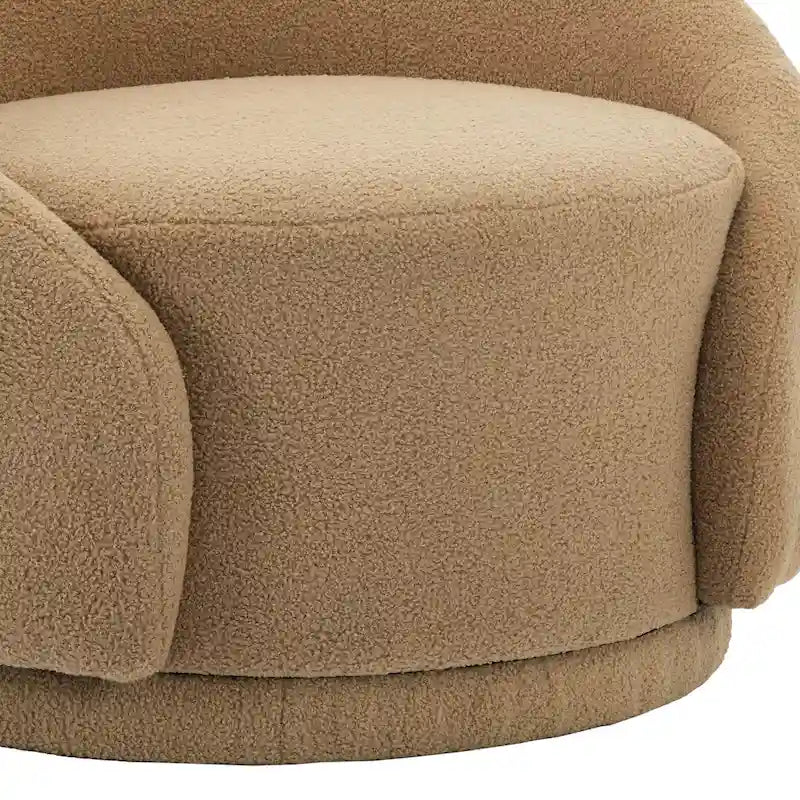 Fauteuils d'appoint pivotants en tissu bouclette velouté (ensemble de 2)
