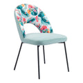 Chaises de salle à manger (lot de 2) Imprimé multicolore et vert - 54 x 84