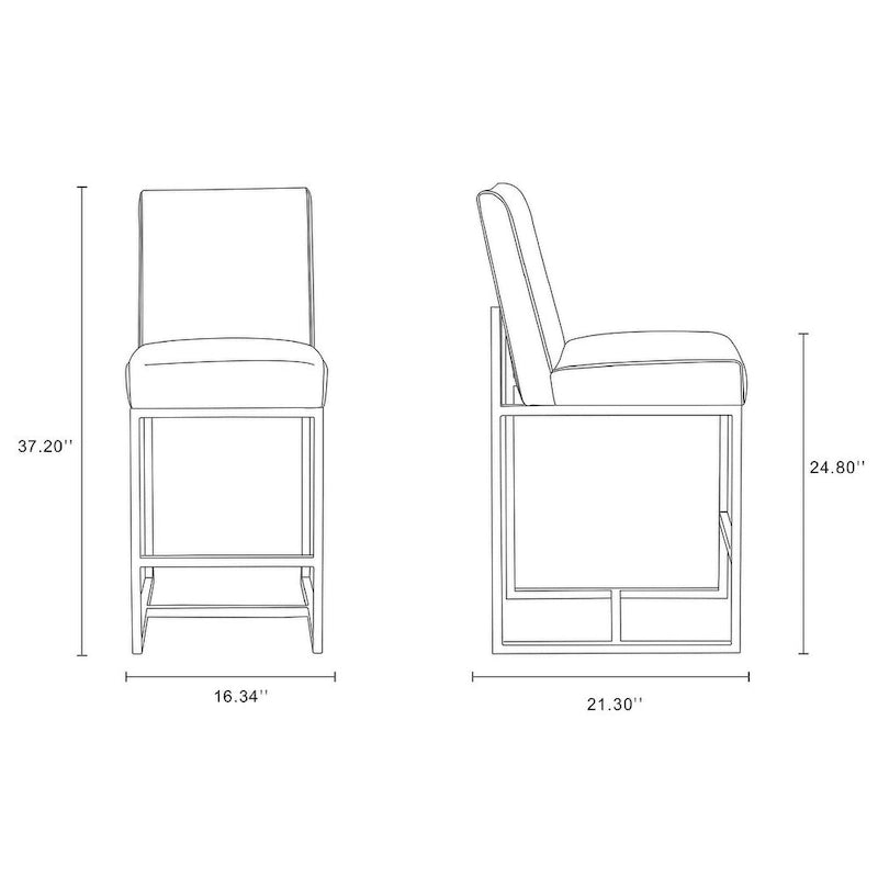 Tabouret de bar à hauteur de comptoir en acier inoxydable chromé de 37,2 po