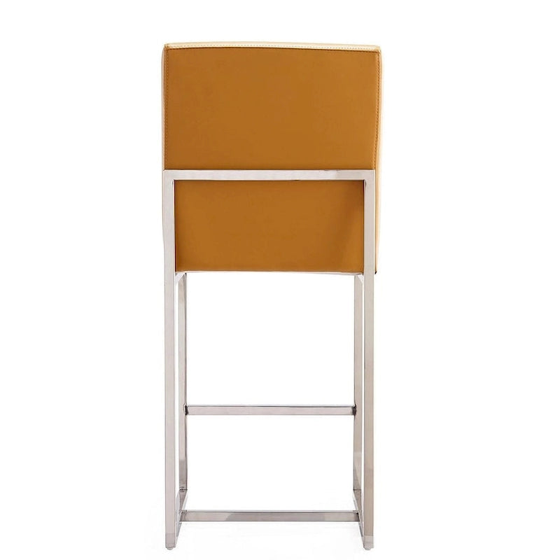 Tabouret de bar à hauteur de comptoir en acier inoxydable chromé de 37,2 po