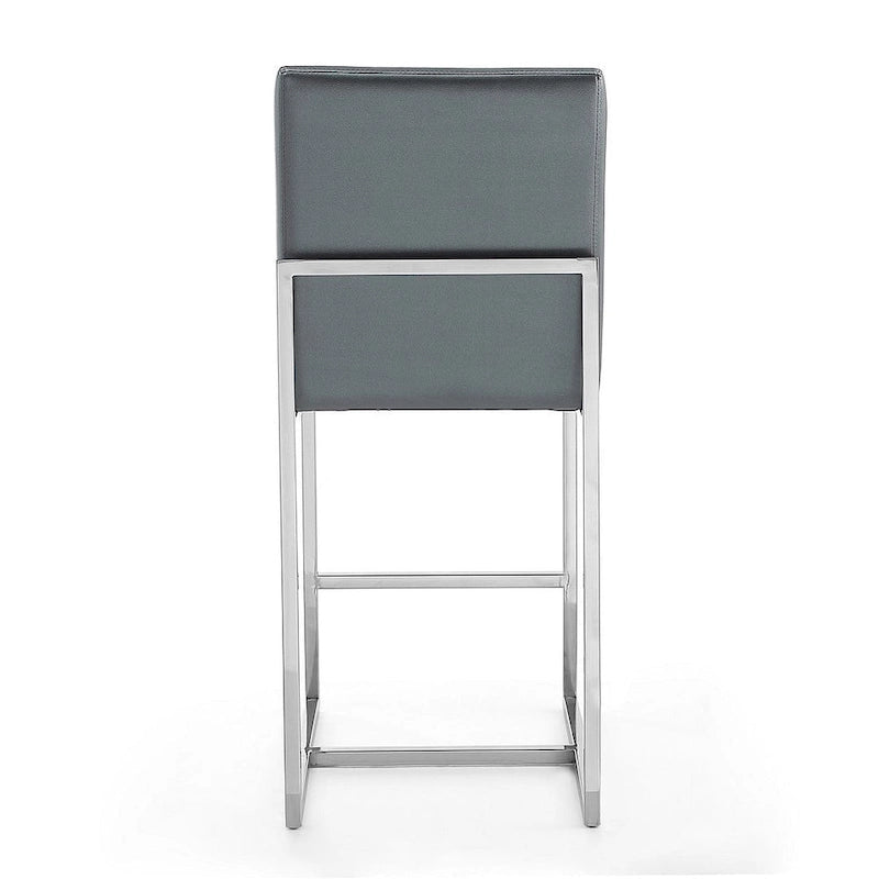 Tabouret de bar à hauteur de comptoir en acier inoxydable chromé de 37,2 po