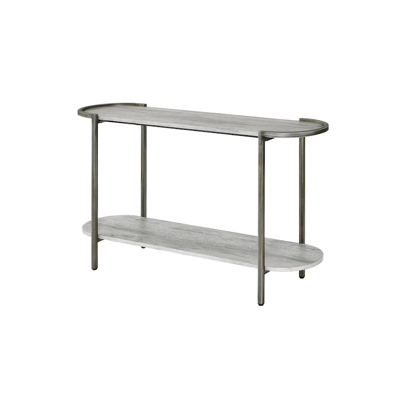 Console 1 étagère en acier gris clair 49 pouces