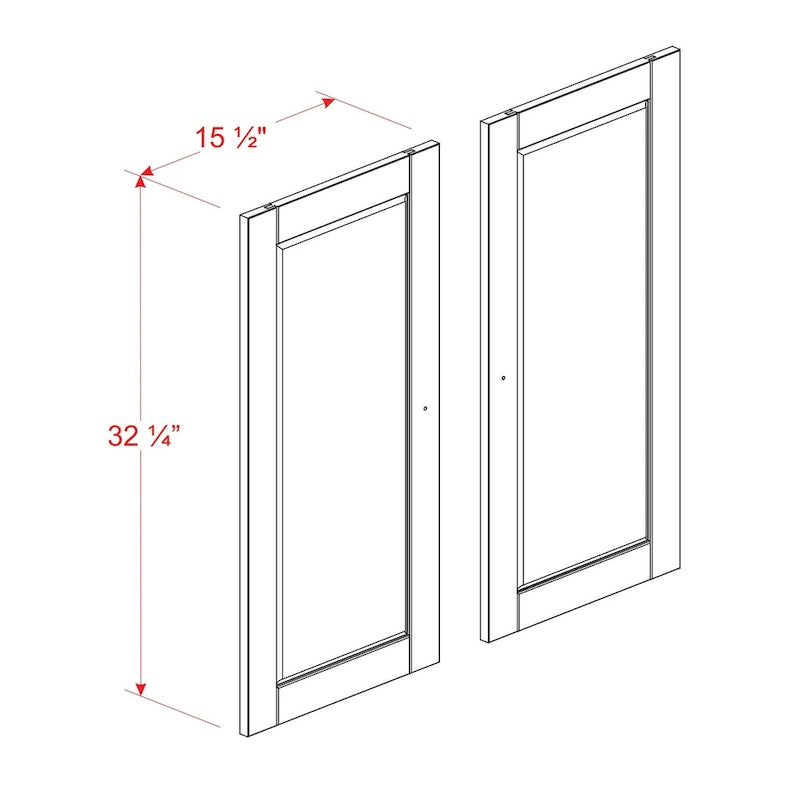Garde-manger de cuisine modulaire 100 % bois massif, kit double porte – Lot de 2