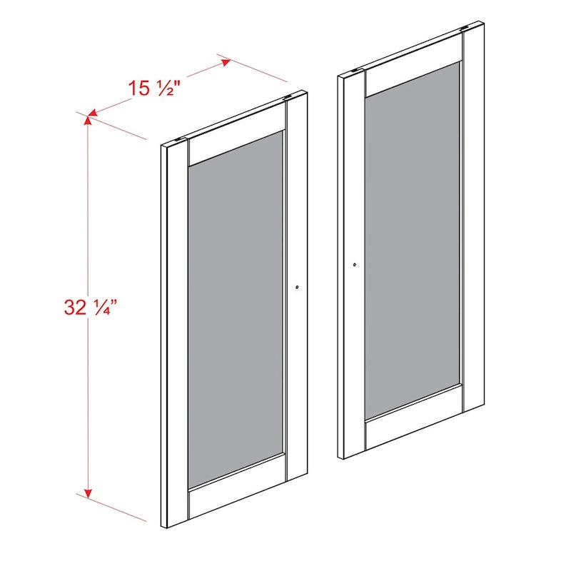 Garde-manger de cuisine modulaire 100 % bois massif, kit double porte – Lot de 2