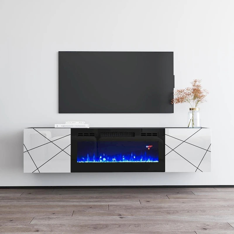 Meuble TV avec cheminée électrique 63