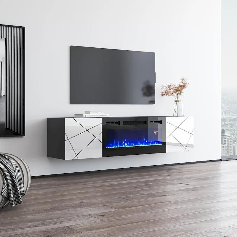 Meuble TV avec cheminée électrique 63