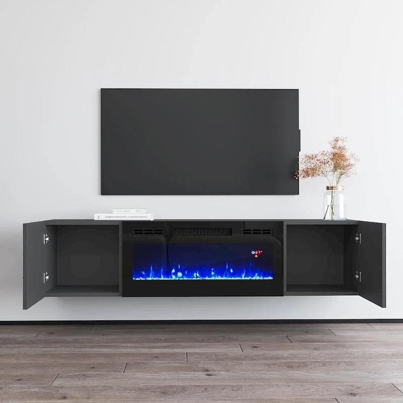 Meuble TV avec cheminée électrique 63