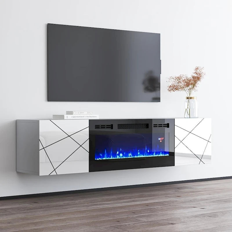 Meuble TV avec cheminée électrique 63