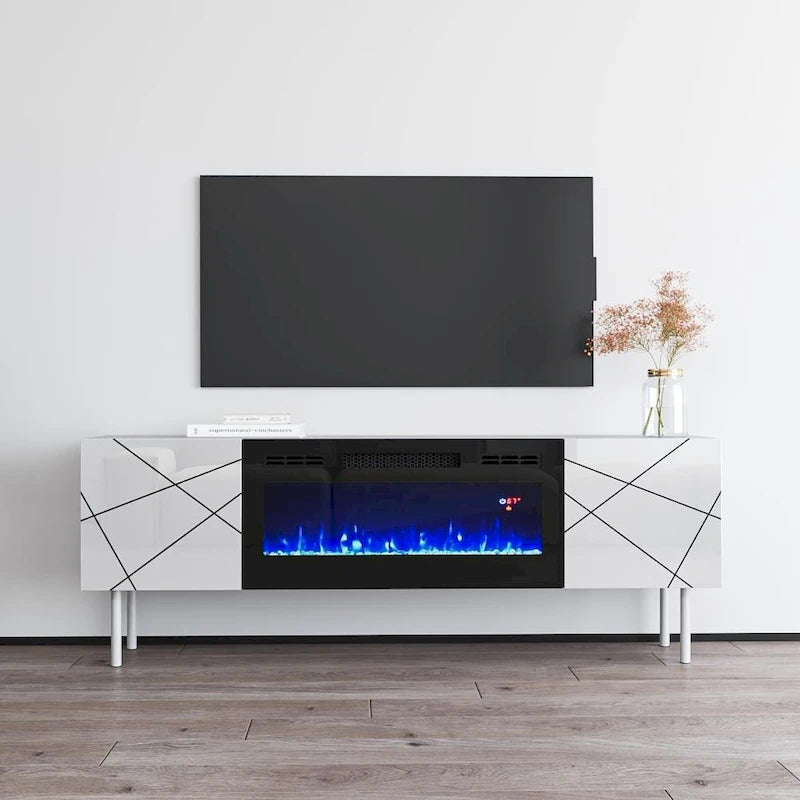 Meuble TV avec cheminée électrique 63