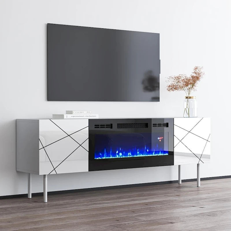 Meuble TV avec cheminée électrique 63