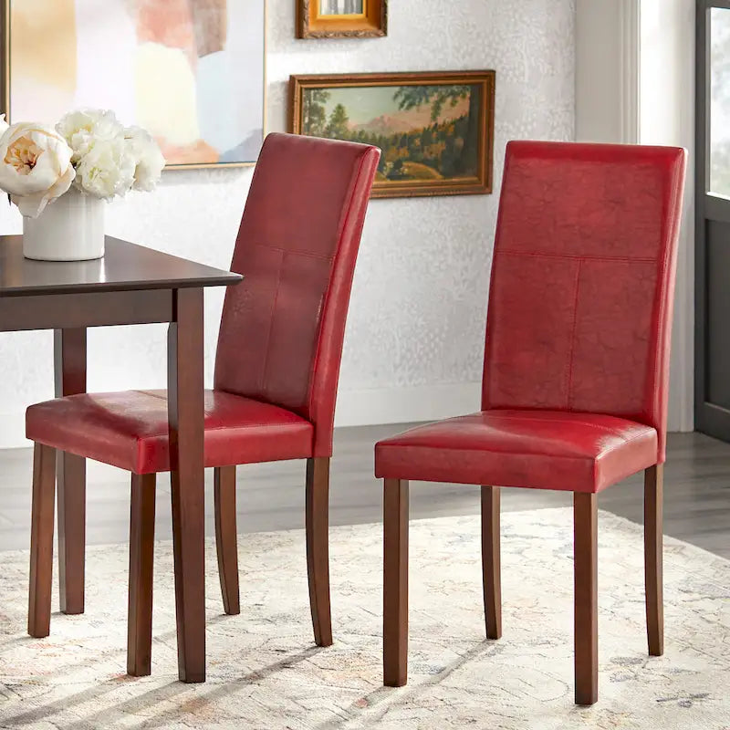 Chaises de salle à manger rembourrées (lot de 2) – Coussin en similicuir et pieds en bois massif – Chaise de cuisine/salle à manger de style moderne – Gris