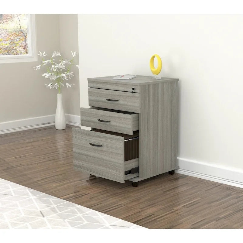 Classeur à tiroirs verrouillable, caisson de rangement vertical en métal avec serrure, compatible dossiers format Lettre, Légal et A4, meuble de rangement sécurisé pour bureau à domicile
