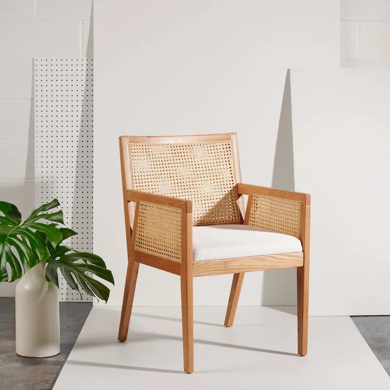 Chaise de salle à manger en rotin - 21,9 l x 24,8 L x 33,9 H - 22 l x 25 P x 34 H