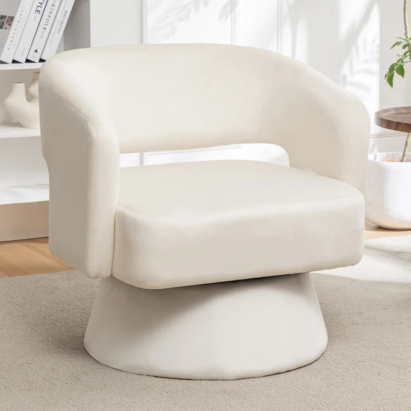 Fauteuil pivotant en velours