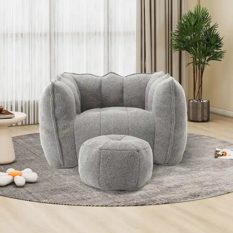 Lazy Bean Bag Couch Chairs for Adults with Ottoman